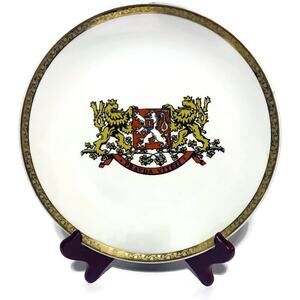 Bohemian Seal Dinner Plate Pravda Vitezi Czechoslovakia Fine Porcelain Vintage